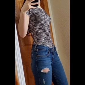 🎉2 FOR $12🎉 Ftted Stretchy T-Shirt Heather Black